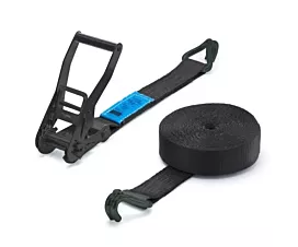 All Black Tie-Down Straps Tie-Down Strap - 5T - 10m - 50mm - 2-part - Double J-hook - Black - Black Beauty