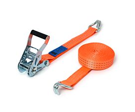 All Tie-Down Straps 35mm 2,5T - 6.5m - 35mm – 2-part – Double J-hook - Orange - 20pcs