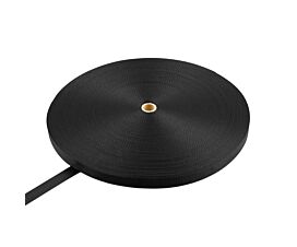 All Black Webbing Polyester strap 25mm - 1,200kg - 100m in roll – Black