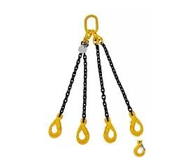 4-Leg G8 Lifting chain - 2.4t - 6mm - 4-leg - Without shortening hooks - G8 - Choose your hooks