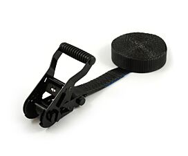All Black Tie-Down Straps 2.5T - 35mm - 1-part - Ratchet - Black + Custom label