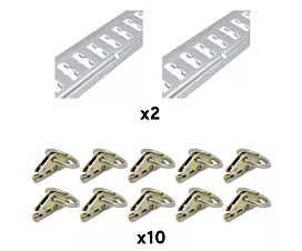 E-Track Rails & Accessories Basic E-Track Set - Rails (2x1.5m) + 10 O-ring anchor fittings E-Track Rails & Accessories Basic E-Track Set - Rails (2x1.5m) + 10 O-ring anchor fittings