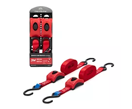 All Tie-Down Straps Car & Motor Tie-down - 500kg - 3m - 25mm - Smart cam buckle & S-hooks - Red - 2pcs