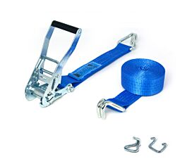 Top 10 - Tie-Down Straps - Custom-Made 4T - 50mm – 2-part - Ratchet - Double J-hook/ Open rave hook -  Personalized