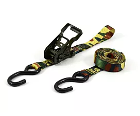 All Tie-Down Straps 25mm Tie-down - 800kg - 4.8m - 25mm – 2-part – Ratchet & S-hooks - Camouflage All Tie-Down Straps 25mm Tie-down - 800kg - 4.8m - 25mm – 2-part – Ratchet & S-hooks - Camouflage