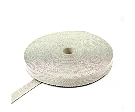 All Cotton Webbing Twill strap - 40mm - Cotton + PP - 100kg - 100m roll - White with black All Cotton Webbing Twill strap - 40mm - Cotton + PP - 100kg - 100m roll - White with black