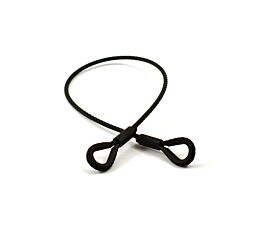 Black Steel Wire Ropes - 5mm 5mm steel wire rope sling – 2 thimble eyes – 160kg - Black