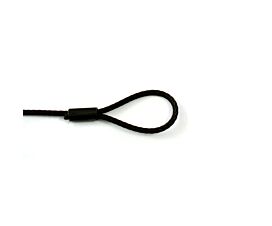 Black Steel Wire Ropes - 5mm 5mm steel wire rope sling – 1 soft eye – 160kg -Black