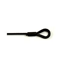 Black Steel Wire Ropes - 5mm 5mm steel wire rope sling – 1 thimble eye – 160kg - Black