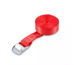 Up to 500kg - Cam Buckle Tie-down - 250kg - 4m - 25mm – 1-part - Cam buckle - Red - 10pcs Up to 500kg - Cam Buckle Tie-down - 250kg - 4m - 25mm – 1-part - Cam buckle - Red - 10pcs