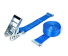 Top 10 - Tie-Down Straps - In Stock 2T - 3.5m - 50mm – 2-part with E-track rail fittings – Blue
