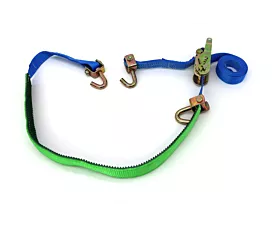 Car Transport - 2/3-part 3T - 3.5m - 35mm - Swivel J-hook and sleeve - Car tie-down strap - Blue