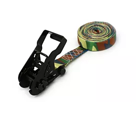All Custom Tie-Down Straps  800kg - 25mm - 1-part - Ratchet - Camouflage + Custom label