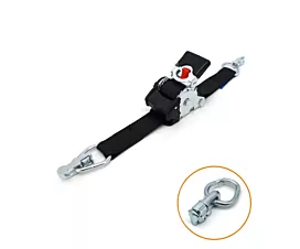 Black - Auto-retractable Tie-Down Strap - 1,5T - 3m - 50mm - Auto-retractable - L-track fittings - Black
