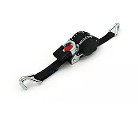 Up to 1.5T - Standard Tie-down - 600kg - 3m - 25mm - Auto-retractable with double J-hooks - Black