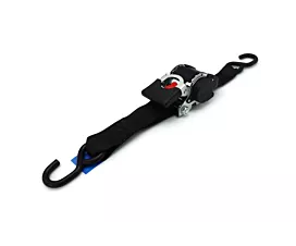 Black - Auto-retractable Tie-Down Strap - 1,5T - 3m - 50mm - Auto-retractable with S-hooks - Black Black - Auto-retractable Tie-Down Strap - 1,5T - 3m - 50mm - Auto-retractable with S-hooks - Black
