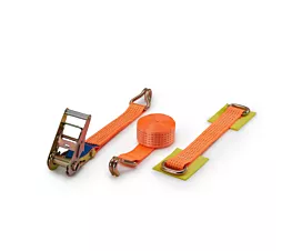 Car Transport - 2/3-part Car tie-down strap - 5T - 4.38m - 50mm – 3-part – Double J-hook - Vehicle transportation - 4pcs