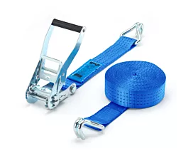 4T - Standard Tie-Down Strap - 4T - 9m - 50mm - 2-part - Double J-hook - Blue