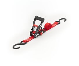 All Tie-Down Straps 25mm 500kg - 2m - 25mm - Retractable ratchet + S-hook - Red