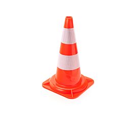 All Warning Material Traffic cone - Orange with reflective strips - 50cm