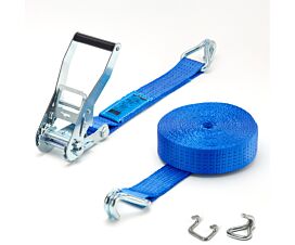 Top 10 - Tie-Down Straps - Custom-Made 5T - 50mm – 2-part - Ratchet - Double J-hook/ Open rave hook -  Personalized