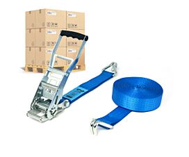 All Tie-Down Straps per Pallet ERGO 5T pallet - 10m - 50mm – 2-part -  Double J-hook - STF500 - Blue - 192pcs