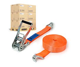 All Tie-Down Straps per Pallet 5T Pallet - 9m - 50mm – 2-part – double J-hook - Orange - 256pcs