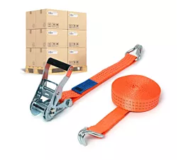 Pallet Tie-Down Straps 35mm Pallet Tie-downs - 2.5T - 6.5m - 35mm - 2-part - Double J-hook - Orange - 480pcs