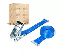 Pallet Tie-Down Straps 50mm Pallet Tie-downs - 2T - 3.5m - 50mm – 2-part - E-track rail fittings - Blue - 320pcs