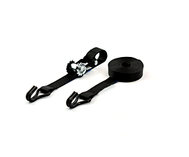 All Black Tie-Down Straps 2.5T - 35mm - 2-part - Ratchet base - Black + Custom label