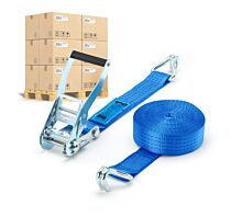 Pallet Tie-Down Straps 50mm 4T pallet - 9m - 50mm - 2-part - Double J-hook - Blue - 320pcs