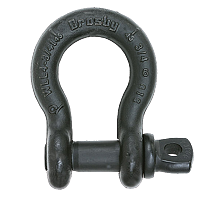 All Black Hardware Crosby screw-in bow shackle - Theater - S-209T - Black